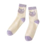 Calzini da donna e da ragazza, calzini a pois e strisce, caldi e spessi, in lana, per donne, calze natalizie, ideali come regalo per le donne, Rosso anguria., Taglia unica