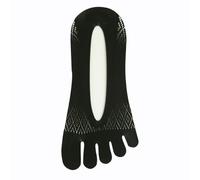 Calzini da donna in nylon traspirante con dita divise, con impugnature in silicone, ultra sottili, invisibili, a taglio basso, per appartamenti/mocassini (a partire da 20 unità in vendita), Nero