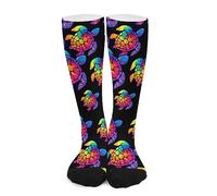 Calzini Da Donna Tie Dye Cool Sea Turtle Vestito Calzini Comode Moda Calze Per Attività Sportiva, Per Camminata, Tempo Libero, Palestra, 50cm