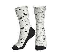 Calzini da donna, uomo, atletico, minimalista, con cavalli e puntini, morbidi calzini da corsa con suola a metà polpaccio, da donna e uomo