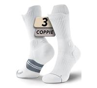 Calzini da Running Compression in Bamboo con Coolmax - Anti-VescicheperTrekking & Palestra VescicheCon Cuscino a Zone Ventilazione Rete Supporto (IT, Numero, 38, 42, Regular, Regular, Bianco)