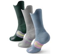 Calzini da Running Compression in Bamboo con Coolmax - Anti-VescicheperTrekking & Palestra VescicheCon Cuscino a Zone Ventilazione Rete Supporto