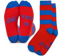 Calzini da salotto per tifosi di calcio, ottimo regalo per gli appassionati di calcio "Shhh! The Match Is On", rosso/blu., Taglia unica