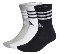 adidas Unisex - Adulto 3-Stripes Cushioned Crew Socks 3 Pairs, Medium Grey Heather / White / Black / White, 4.5-6