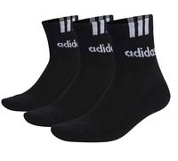 adidas Mixte 3-Stripes Linear Half-Crew Cushioned Socks 3 Pairs, black/white, 40-42