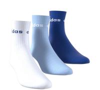 Calzini da tennis Adidas Linear Kids Crew 3P - white/royal blue/glow blue - Multicolore (31-33)