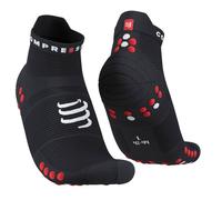 Calzini da tennis Compressport Pro Racing Socks v4.0 Run Low 1P - black/red - Nero (35-38)