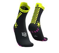 COMPRESSPORT Pro Racing Socks V4.0 Trail - Unisex - Nero / Giallo / Rosa - Taglia 35/38- modello 2025
