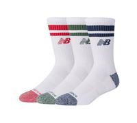 Calzini da tennis New Balance Active Lifestyle Striped Crew 3P - team red - Bianco (35-37)