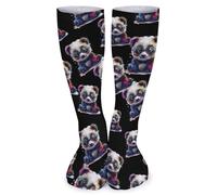 Calzini Da Uomo Big Eyes Cute Panda With Rainbow Colored Calzini Abbigliamento Moda Comode Calze Da Lavoro, Per Estive, Ciclismo, Camminata, 50cm