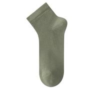 Calzini da uomo, calzini primaverili ed estivi, calzini corti antibatterici e deodoranti for uomo, calzini in cotone di colore puro traspiranti e che assorbono il sudore (5 paia)(ArmyGreen)