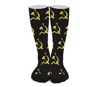 Calzini Da Uomo Donna Russian Soviet Flag Hammer And Sickle Calzini Alla Moda Casuale Classici Calze Termiche, Per Tempo Libero, Marito, Camminata, 50cm