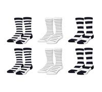 Calzini da uomo in cotone pettinato, morbido, set di 6 calzini alti da uomo, comodi, bianco, 39-42
