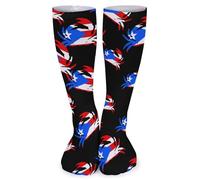 Calzini Da Uomo P.R. Crab Puerto.Rico Flag Calzini Artistici Casuale Divertenti Calze Da Lavoro, Per Camminata, Marito, Tempo Libero, 50cm