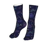 Calzini Da Uomo Violet Galaxy Nebula Stars Cute Colorful, Calze Elasticità Calzini Comodità Socks Per Uomo Camminata Donna 40Cm