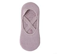 Calzini da yoga da donna a cinque dita, 1 paio, calzini antiscivolo in cotone con pois per pilates ed esercizi a pavimento (taglia media viola poco profondo)