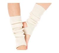 Calzini da yoga da donna, a maglia, lunghi, sportivi, scaldamuscoli, palestra, fitness, danza, femminile, da indossare tutti i giorni, per allenarsi, tenere caldi, ballare latino, beige., 43