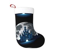 Calzini decorativi natalizi HJFCZH Castle on The Moon Stampe Decorazione per la casa Morbido e confortevole per ufficio Albero di Natale Camino