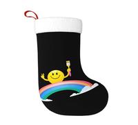 Calzini decorativi natalizi HJFCZH Draw a Rainbow Smiley Face Stampe Decorazione per la casa Morbido e confortevole per ufficio Albero di Natale Camino