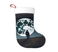 Calzini decorativi natalizi HJFCZH Full Moon in Night Stampe per la decorazione della casa morbidi e confortevoli per ufficio albero di Natale camino