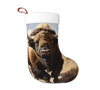 Calzini decorativi natalizi HJFCZH North American Bison Herd Stampe Home Decoration Soft and Comfortable for Office Christmas Tree Fireplace