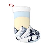 Calzini decorativi natalizi WHJDPP White Snowy Mountains Picture Home Decoration Soft and Comfortable for Office Christmas Tree Fireplace