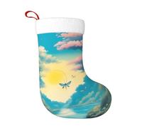 Calzini decorativi natalizi WHJSHOP Beautiful Dragonflies Pattern Home Decoration Soft and Comfortable for Office Christmas Tree Fireplace