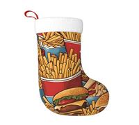 Calzini decorativi natalizi WHJSHOP Lots of Cute Fries Pattern Home Decoration Soft and Comfortable for Office Christmas Tree Fireplace