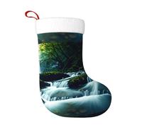 Calzini decorativi natalizi WHJSHOP River in the Forest Pattern Home Decoration Soft and Comfortable for Office Christmas Tree Fireplace