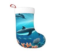 Calzini decorativi natalizi WHJSHOP Whales Under The Sea Pattern Home Decoration Soft and Comfortable for Office Christmas Tree Fireplace