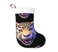 Calzini decorativi natalizi WHJSHOP White Beard Leopard Head Pattern Home Decoration Soft and Comfortable for Office Christmas Tree Fireplace