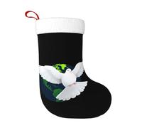 Calzini decorativi natalizi WHJSHOP White Dove davanti alla terra modello decorazione per la casa morbida e confortevole per ufficio albero di Natale camino