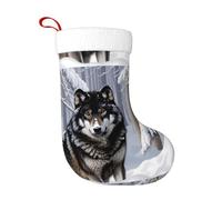 Calzini decorativi natalizi WHJSHOP Wolf in the Snow Pattern Home Decoration Soft and Comfortable for Office Christmas Tree Fireplace