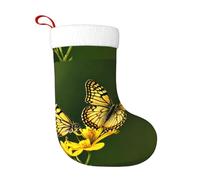 Calzini decorativi natalizi WHJSHOP Yellow Butterfly Pattern Home Decoration Soft and Comfortable for Office Christmas Tree Fireplace