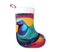 Calzini decorativi natalizi WHJSSF colorati piccioni stampati decorazione per la casa morbida e confortevole per ufficio albero di Natale camino