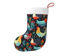 Calzini decorativi natalizi WHJSSF con stampa di pollo e gallo, morbidi e soffici, per donne e uomini