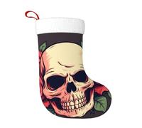 Calzini decorativi natalizi WHJSSF Day of The Dead Sugar Roses Skull Printed Home Decoration Soft and Comfortable for Office Christmas Tree Fireplace