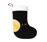 Calzini decorativi natalizi WHJSSF Moon con gatto nero stampato decorazione per la casa morbida e confortevole per ufficio albero di Natale camino