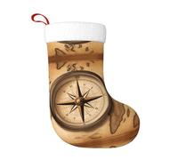 Calzini decorativi natalizi YYHWHJDE Compass e Old World Map Printing Home Decoration Soft and Comfortable for Office Christmas Tree Fireplace