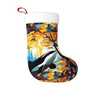 Calzini decorativi natalizi YYHWHJDE Killer Whale nel bosco stampa decorazione della casa morbida e confortevole per ufficio albero di Natale camino