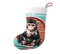 Calzini decorativi natalizi YYHWHJDE La scimmia silenziosa Stampa morbida e leggera non sbiadisce adatta per ufficio camino albero di Natale