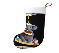 Calzini decorativi natalizi YYHWHJDE L'elefante ha un'enorme torta Stampa morbida e leggera non sbiadisce adatta per ufficio albero di Natale camino