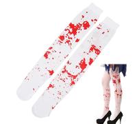 Calzini di Sangue di Halloween,Calze sopra il ginocchio per Halloween,Calze Insanguinate Donna Halloween,Calze da Donna,per Donne Ragazze Halloween Party Cosplay (70cm)
