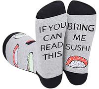 Calzini divertenti con scritta "If You Can Read This,Bring Me Some Tacos/Sushi/Popcorn" con lettera Food Print, Sushi