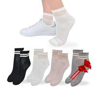 Calzini Donna Cotone Leggero 4 Paia di cui 1 in Omaggio Calze Donna Filo di scozia Made in Italy (IT, Testo, Taglia unica, Regular, Regular, 1 Paio BIANCO 1 Paio NERO 1 Paio GRIGIO 1 Pai ROSA ASS4)