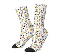 Calzini Donna Hand Drawn Seamless Pattern Dragons And Knights Vector Antiscivolo Work Socks Classico Calze Lunghe Uomini Per Quotidiano Lavoro Trekking 40Cm