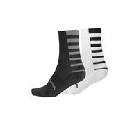 Calze Endura Stripe Coolmax nero bianco (2 paia) - L-XL