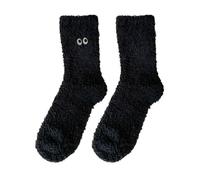 Calzini Fuzzy Per Le Donne Morbido Inverno Accogliente Pantofola Calzini Carino Peluche Caldo Sonno Calzini Per Natale Compressione Calze Strides, Nero , Taglia unica
