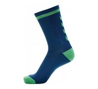 hummel Unisex - Adulto ELITE INDOOR SOCK LOW PA Calzino, GREEN ASH/BLUE CORAL, 43-45