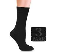 Calzini in bambù con Lycra da donna: Comfort e nessuna cucitura alla base delle unghie dei piedi; per affari e tempo libero; 3 paia (35-38, Nero)